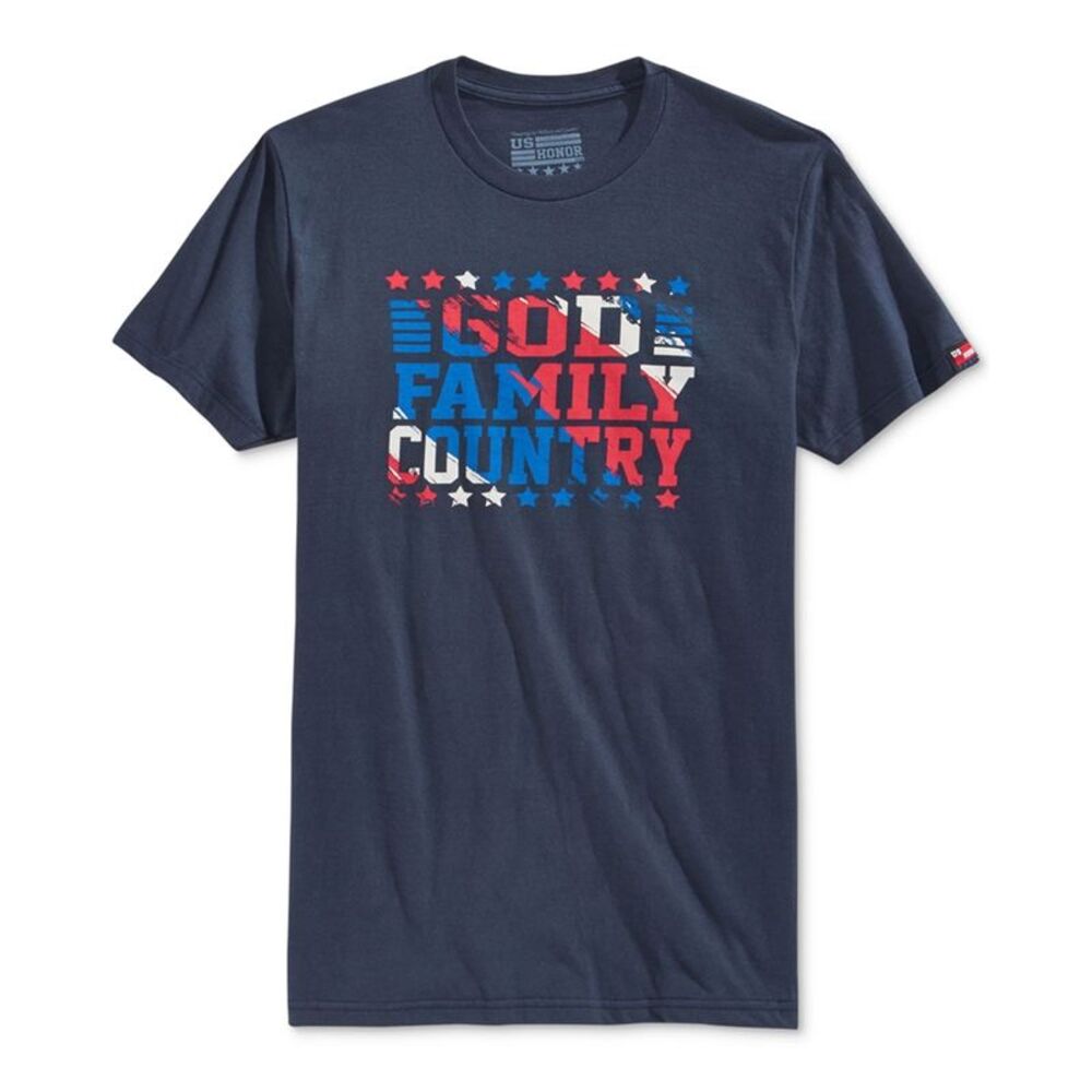 US Honor Mens God Family Country Graphic T-Shirt, NWT
